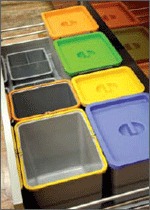 MG SERIE CONTENEDORES RESIDUOS box de 4 cubos de 16 + 2 cubos 8  litros + 2 recipientes